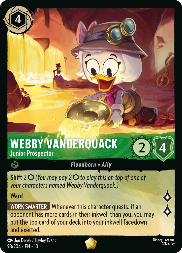 Webby Vanderquack – Junior Prospector #93 Lorcana Whispers in the Well